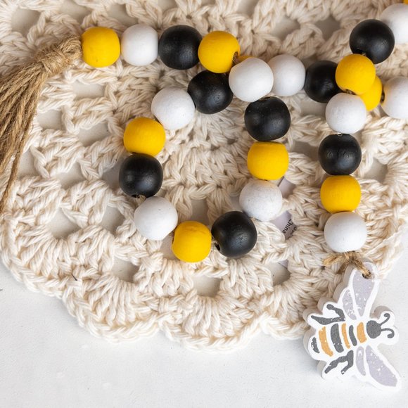 Beaded Garland HONEY BEES 23" String Beads Farmhouse Spring Home Decor - Picture 4 of 7
